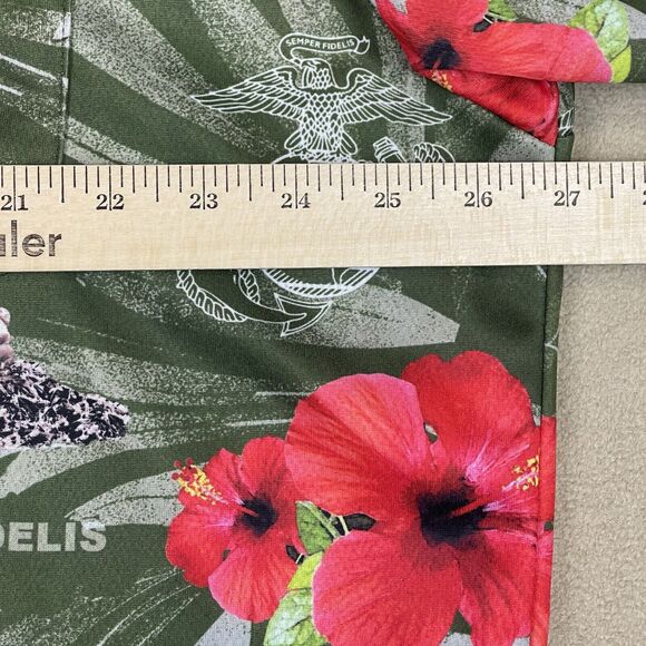 AE Sport Shirt Mens XXL Green US Marines Hawaiian Button Up Beach Adult - Picture 5 of 10